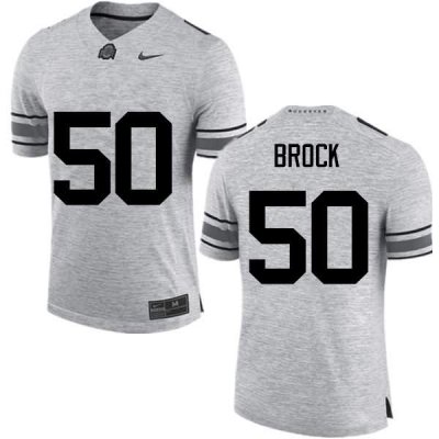 NCAA Ohio State Buckeyes Men's #50 Nathan Brock Gray Nike Football College Jersey AUE6445EM